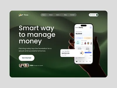 Financial – Hero Section Design design interface product service startup ui ux web website
