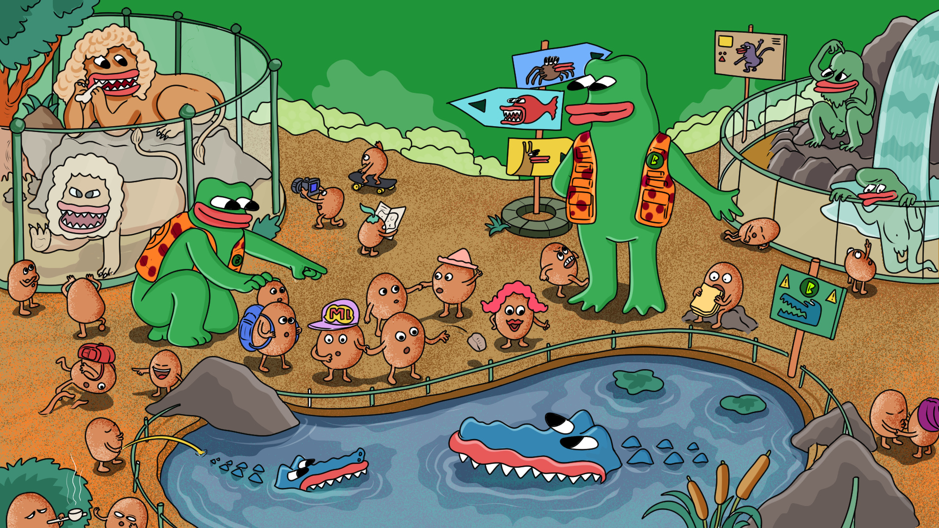 "Borpa's Zoo" animals art borpa branding cartoon color pencil comic crypto design draw dream fun illustration meme water ink zoo