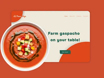 Finca Roja - Gaspacho product bright color food graphic design organic ui web