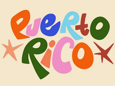 Puerto Rico Lettering branding colorful font funky hand lettering lettering letters puerto rico text travel tropical type vacation vibrant