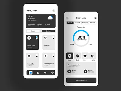 Lumina — Minimalist Smart Home Control 💡 app app design ux design ui ux