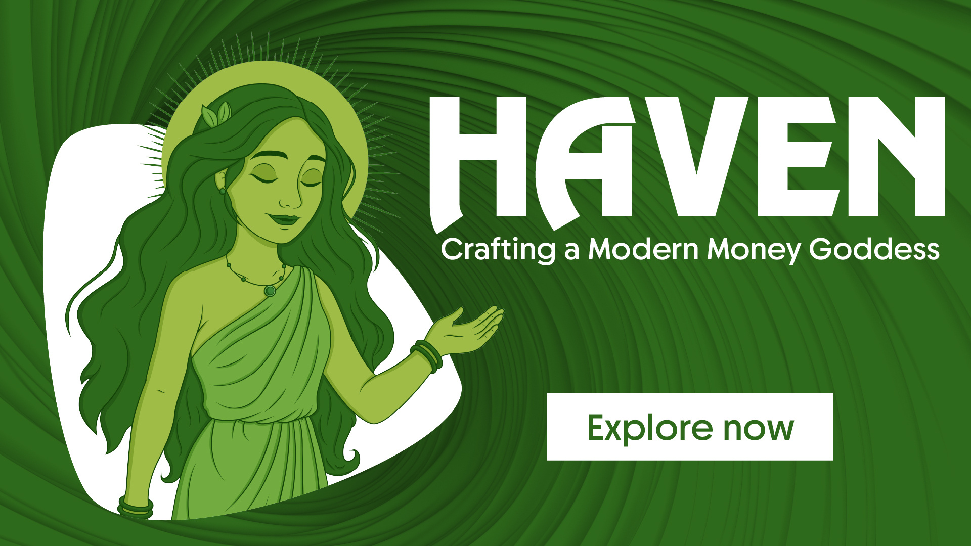 Haven, The Money Goddess 2d brand character brand identity branding character character design character sheet fintech graphic design illustration mascot vector