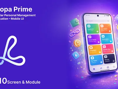 Loopa Prime – All-in-One Productivity & Finance App UI app branding creative desing figma mobile mobile app ui ux