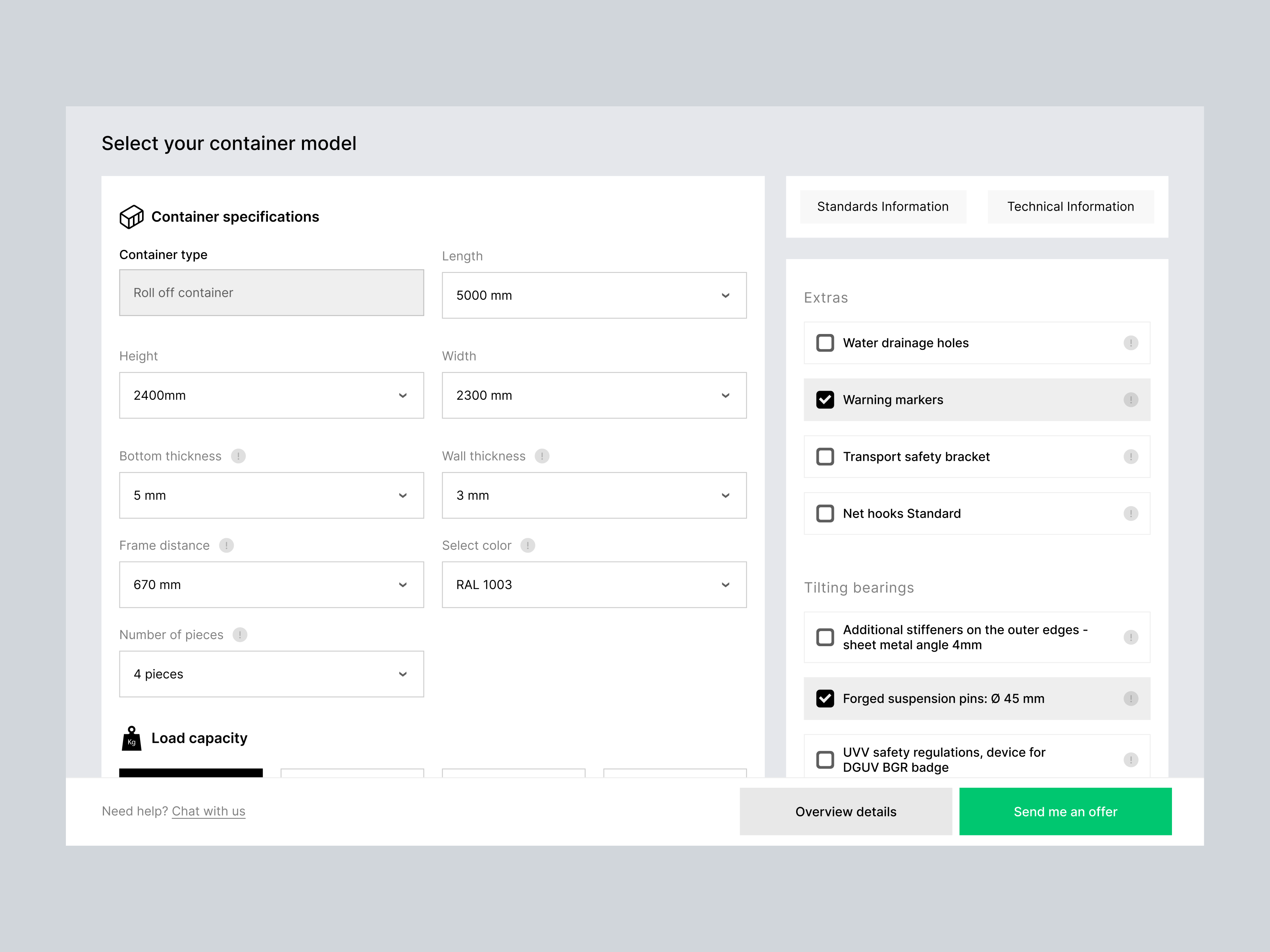 Custom container order UI app checkout container enterprise order payment product ui user interface ux