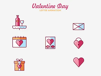 Icon Animation Valentine Day animation design icon ui ux valentine