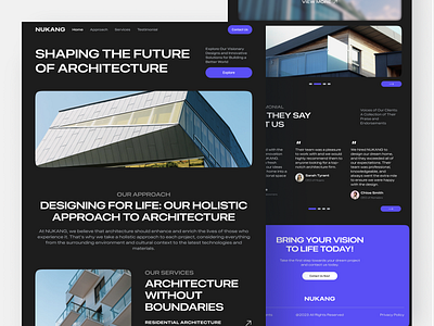 NUKANG - Architecture Landing Page architecture architecture design bold brutalism building buildings construction design future home house landing page property typography ui ux web web design website website design