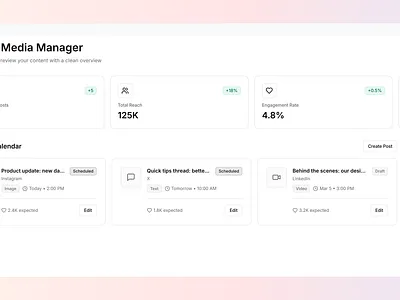 Social Media Manager dashboard dashboard ui design ui ui design web design web development