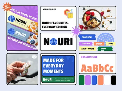 Nouri - Food & Beverage Branding branding creative food graphic design health illustration nouri ui uiux web website