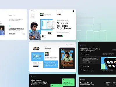 TaxMate: AI Tax Consultant - Website Landing Page ai website artificial intelligent clean financial fintech graphic design homepage landing page modern saas saas website tax tax ai tax consultant uidesign uix web web design website