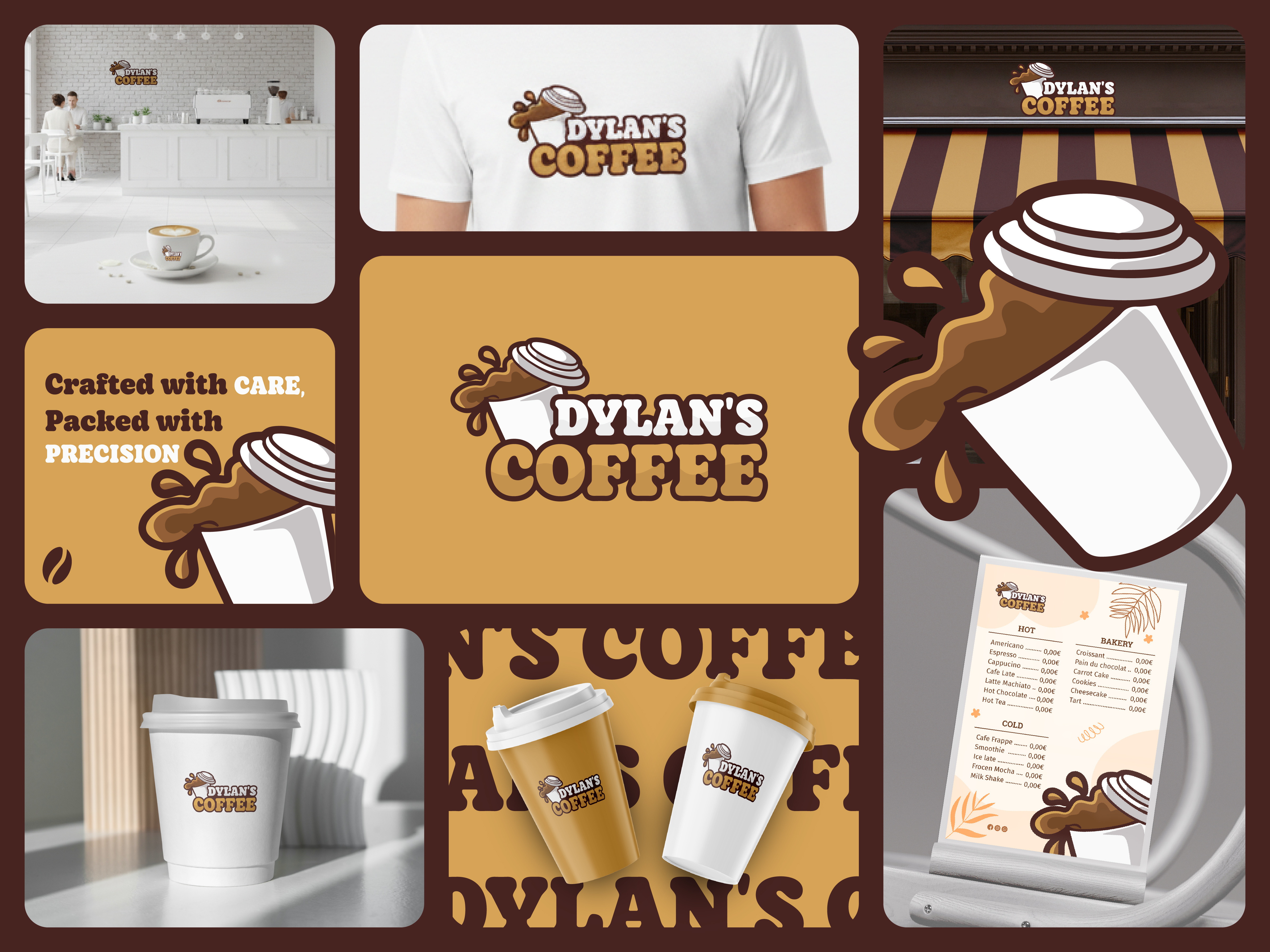 Dylan's Coffee | Cafe Shop Branding brand design brand identity branding cafe cafe shop logo coffee coffee shop dribbbleshot dylans coffee logo branding logo design logo visualization packaging design print design