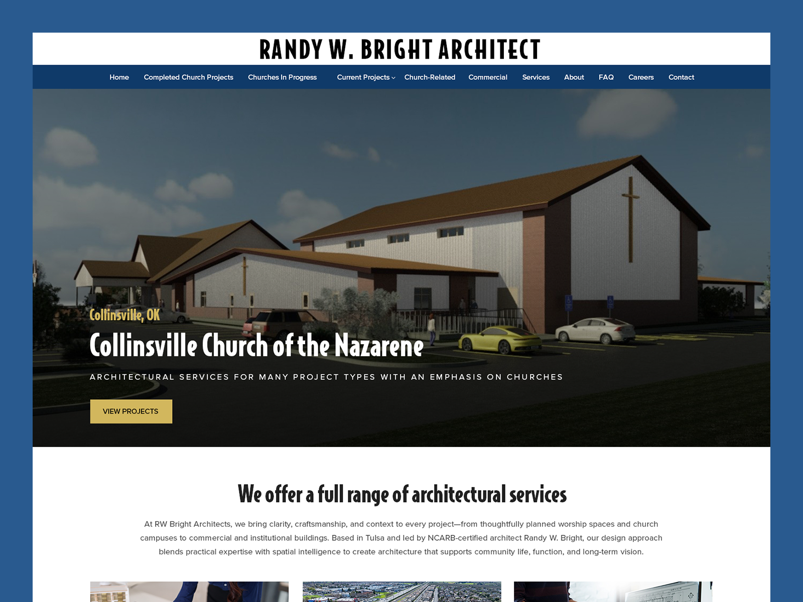 Randy W. Bright Architect // Web Design architect building church construction house interior property web design