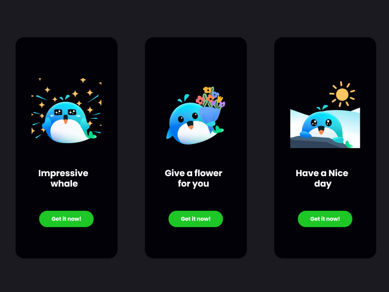 Whale stickers for you on BestChat 🥰 animation graphic design ui