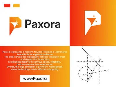 Paxora — Premium Global E-commerce Brand brand identity branding creative logo digital brand ecommerce brand ecommerce logo logo design marketing logo minimal e commerce logo minimal logo modern brand identity modern logo online shopping online store p logo paxora premium logo professional logo service logo smart shopping