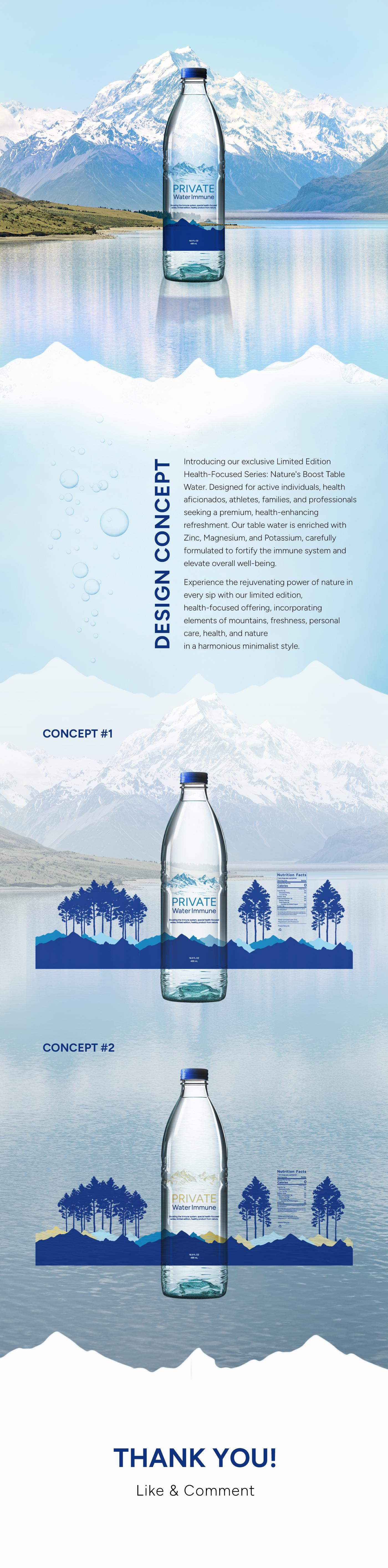 Private Water Water Bottle Design brand design branding graphic design illustration package design vector