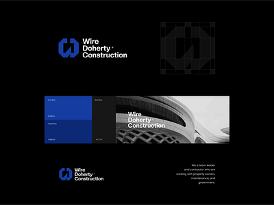 Wire Doherty Construction branding character construction design graphic design icon leaders logo monogram symbol team vector wdc wordmark