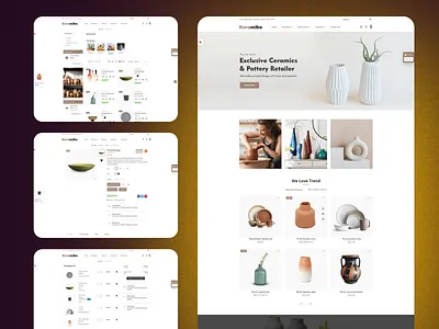 🏺 Ceramics & Pottery E-commerce Website ceramics website checkout page ui clean web design handmade products ui minimal e commerce ui modern e commerce online store design pottery e commerce product detail page product listing page responsive website ui ux design for e commerce