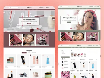 💄 Cosmetics & Beauty E-commerce Website beauty e commerce ui checkout flow ui clean web design cosmetics website makeup store design minimal beauty ui modern e commerce ui product detail page product listing ui responsive website design skincare website ui ux design for e commerce