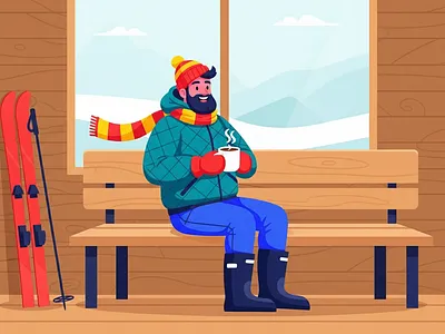 Winter Sports & Outdoor Man Vector Pack illustration outdoor skiing sports travel vector winter