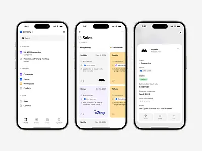 CRM Mobile App app interface business app crm dashboard figma ios app kanban mobile app mobile ui pipeline product design productivity saa sales app ui design ux design workflow