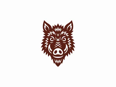 Wild Boar Head Logo aggressive animal boar branding design gaming geometric icon identity illustration logo mark power sports strong symbol tribal tusks vector wild