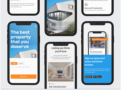 [Responsive] Hunian - Landingpage app apps design e commerce graphic design illustration landingpage mobile recidence ui uiux design