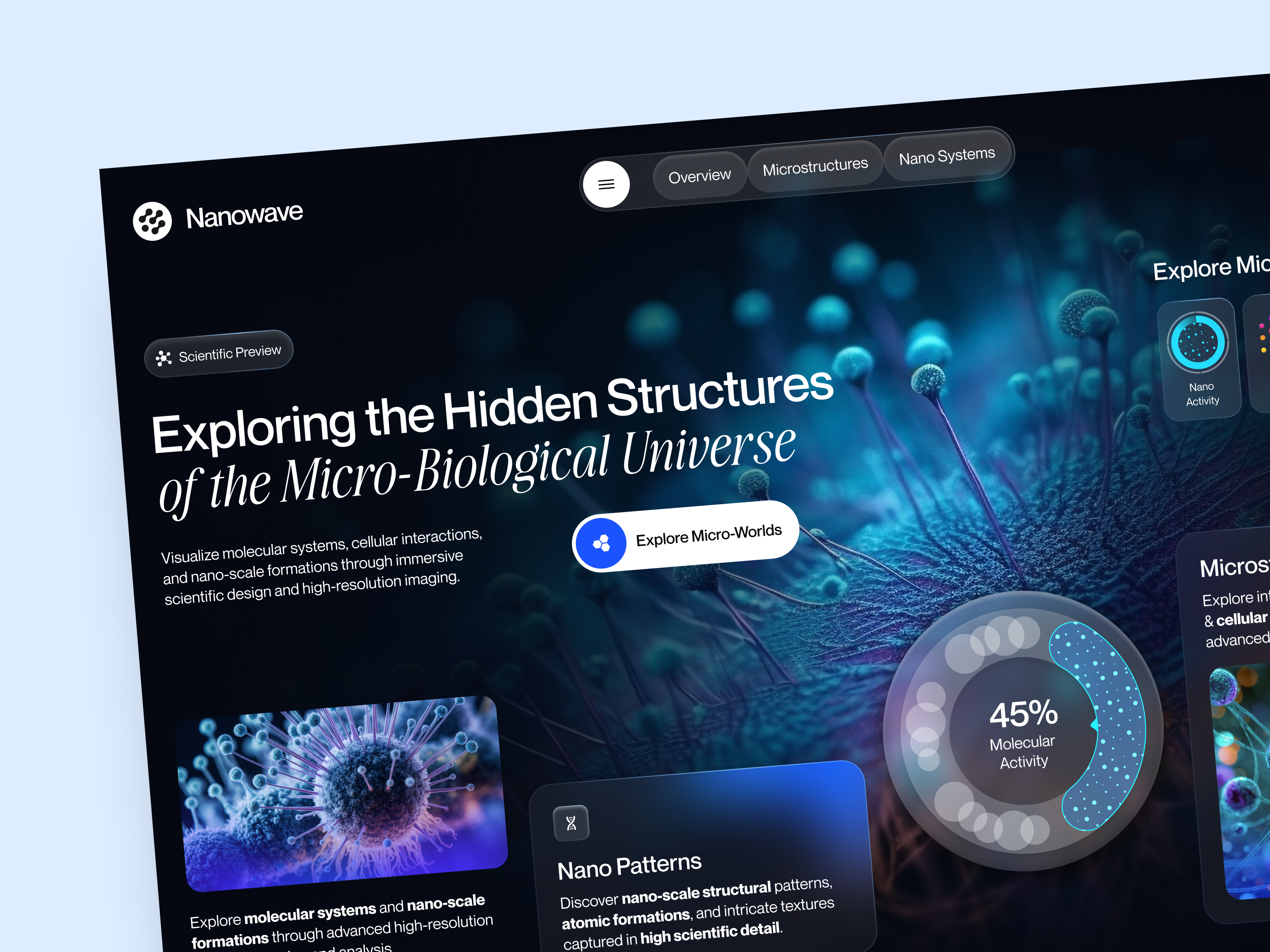 UI-UX for Nano-Biology design interface product service startup ui uiux ux web website