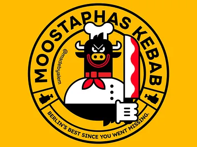 Moostaphas Kebab berlin bull character design design fastfood geometric art graphic design illustration kebab vector