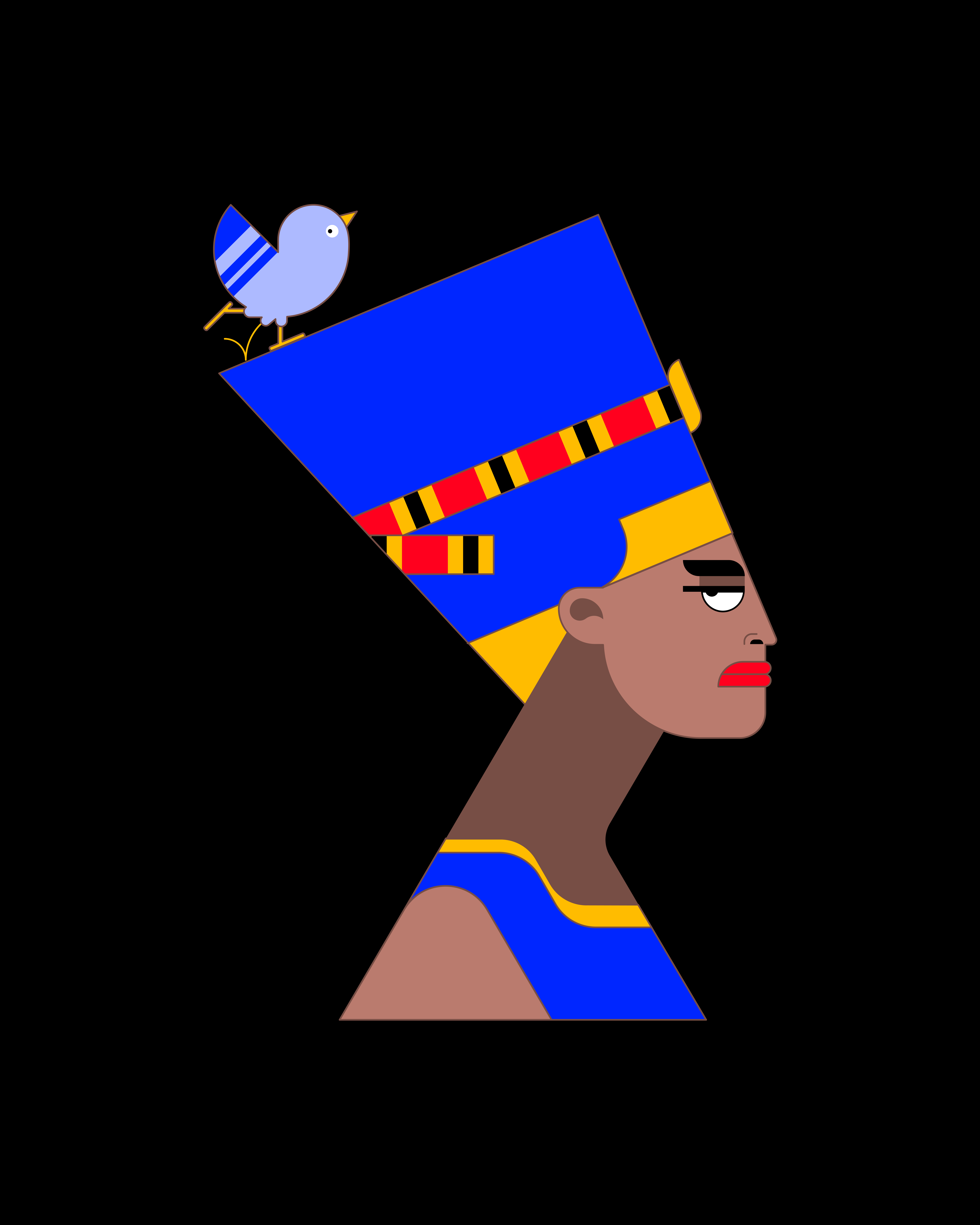 Nefertiti berlin character design egypt geometric art graphic design illustration museum neferetiti vector