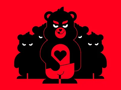 Care Bears from Darkroom bears black carebears character design darkroom geometric art graphic design illustration queer red vector