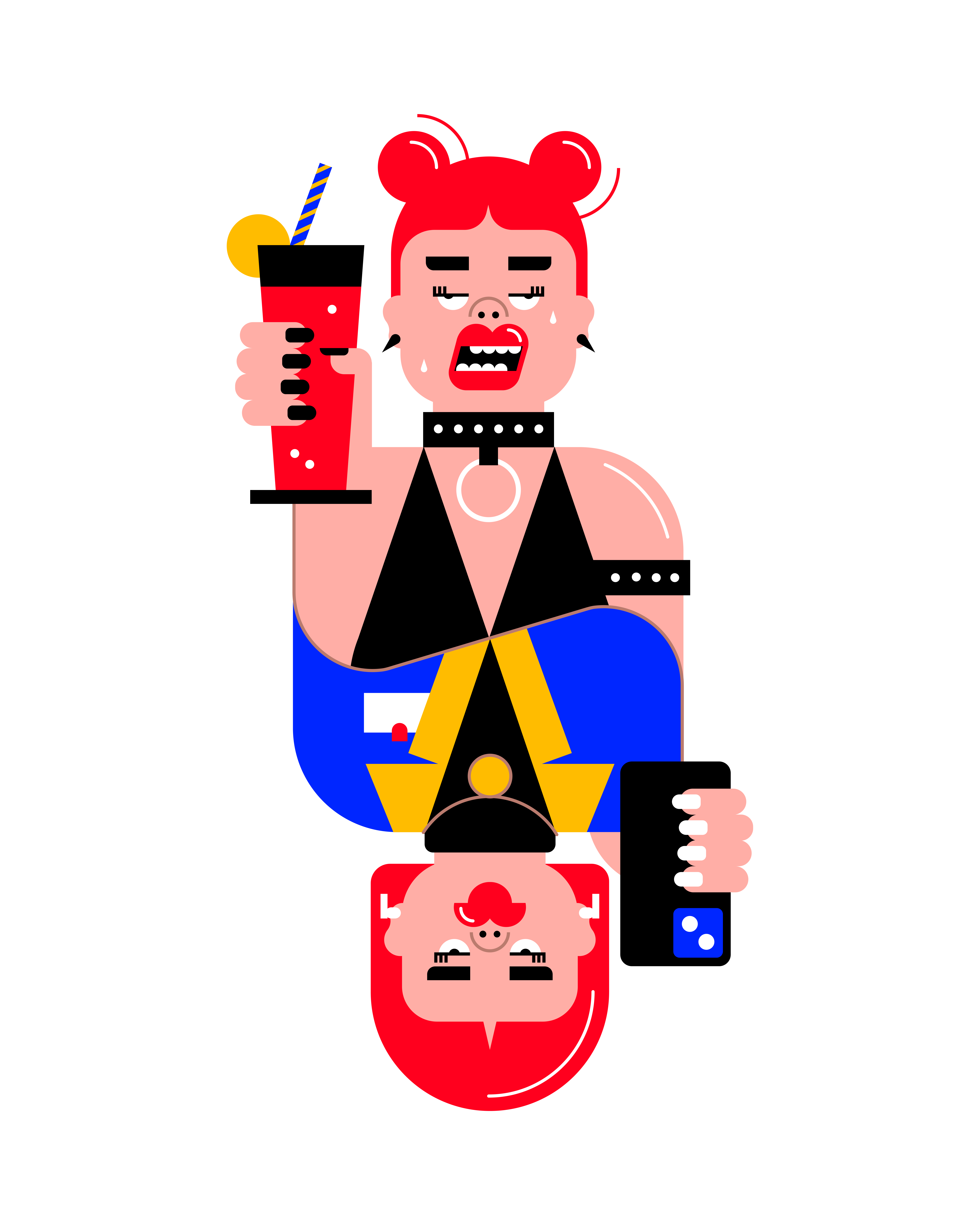 3AM vs 3PM cards character design design geometric art graphic design illustration party vector