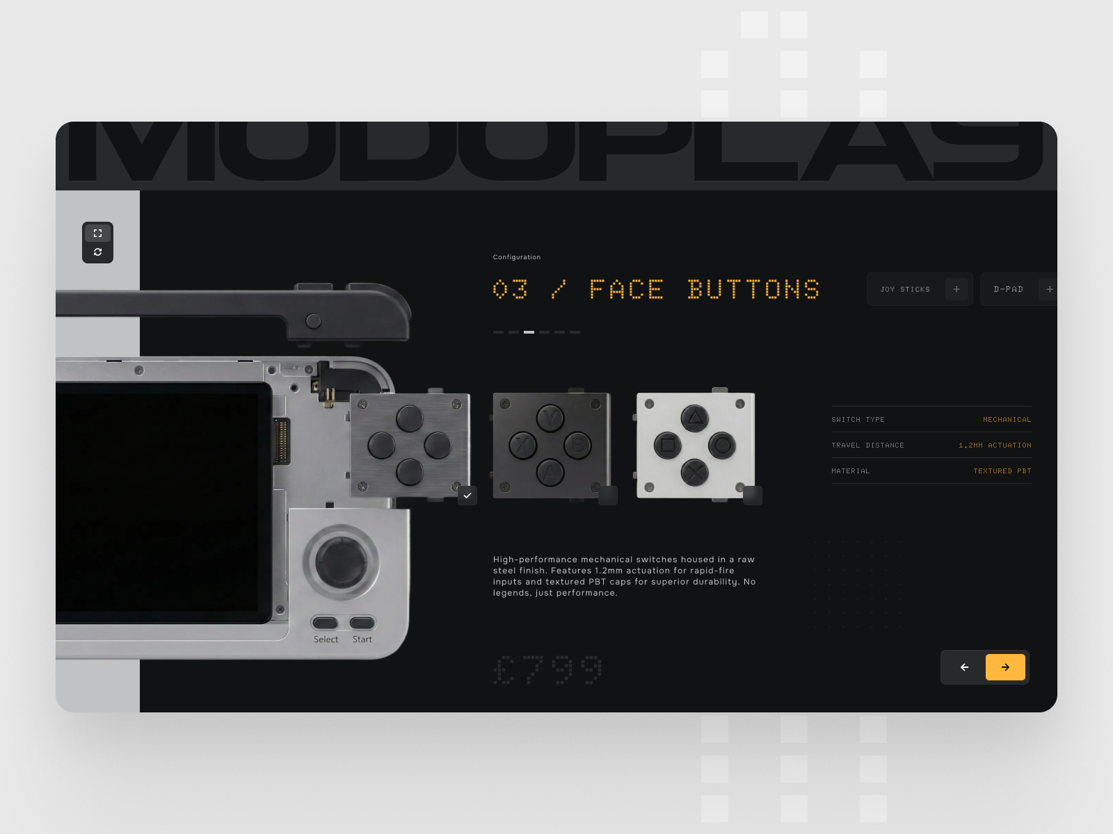 The step-by-step configurator 🚀 2026 brutalist configurator custommise cyberpunk darkui e commerce process step by step