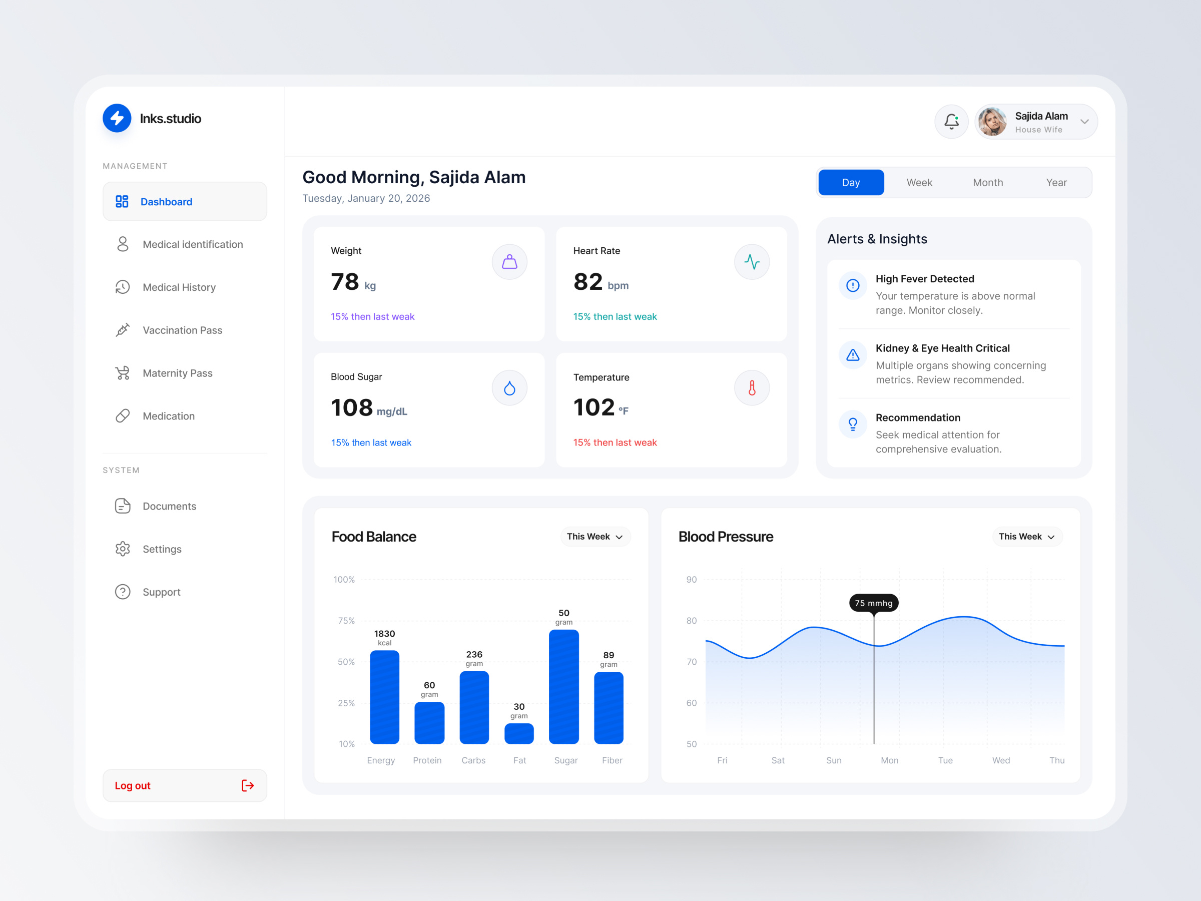 Example of Inks.studio | Modern Healthcare Web App UI