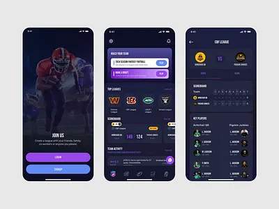CBF Fantasy | Fantasy Football Mobile App UI animation app app design app interface design fantasy sports app design game app ui ios app design mobile mobile sports application mobile sports application ui product design sports app sports app ui sports app ui inspiration sportsappdesign team management sports app