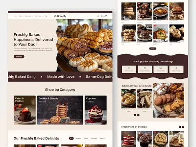 Breadly – Bakery Shop Website Design bakery bakery website baking bread cake shop cookies dessert ecommerce website homepage landing page design landingpage pastry shopify sweet webdesign website website design
