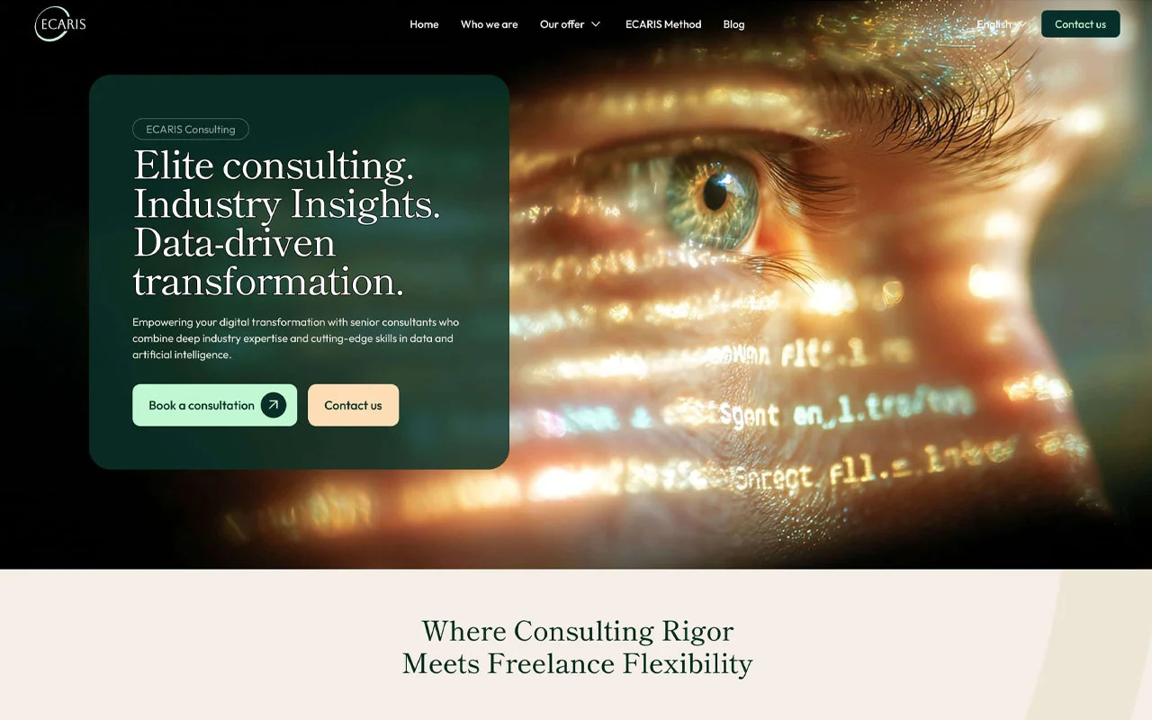 ECARIS ai branding design graphic design logo midjourney ui ux website