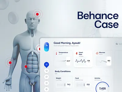 iHealth — Healthcare Tracker App Design 3d graphic design ui