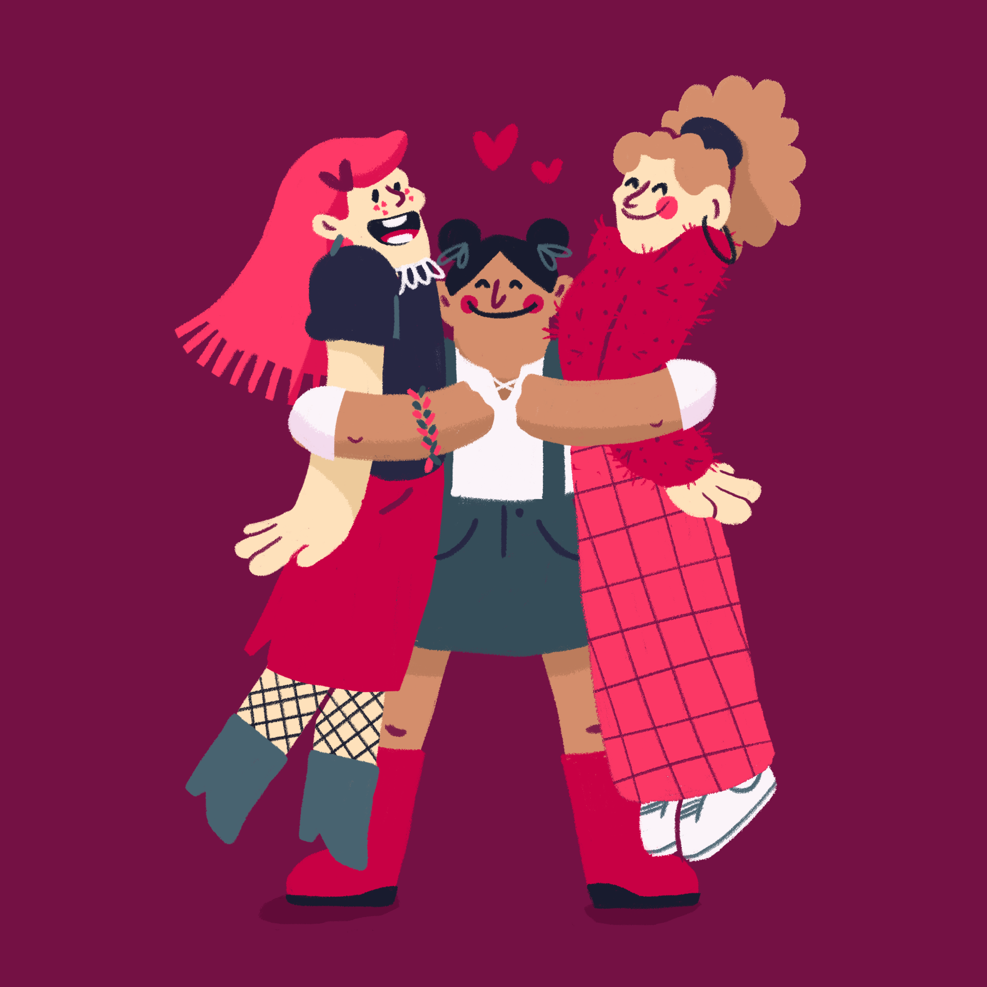 H is for Hug character illustration photoshop