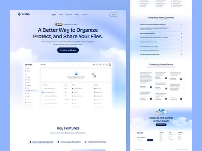 Brandio – Brand Asset Management SaaS Website UI UX Design brand asset management brand management clean ui cloud software digital product modern website panze panzestudio product website saas landing page saas web design saas website startup website ui design ui ux design ux design web design website ui