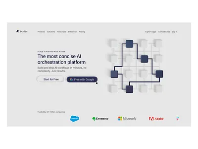 Madde AI — Interactive landing page design 2026 3d ui ai saas animation branding interaction landing page minimal minimalism monotone motion mover hover neumorphism organic psychology shader skeuomorphism spline web web design
