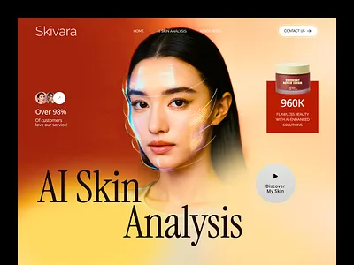 Skivara — AI Skincare Website Design ai ai beauty ai beauty website ai powered website ai skincare ai skincare website cosmetics e commerce website ecommerce healthcare healthtech ui landing landing page seative skin health skincare website