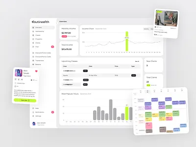 RoutineWith — UI/UX Design ai assistant athlete account billing system booking system couch account design mobile adoptation responsive ui uiux web web app