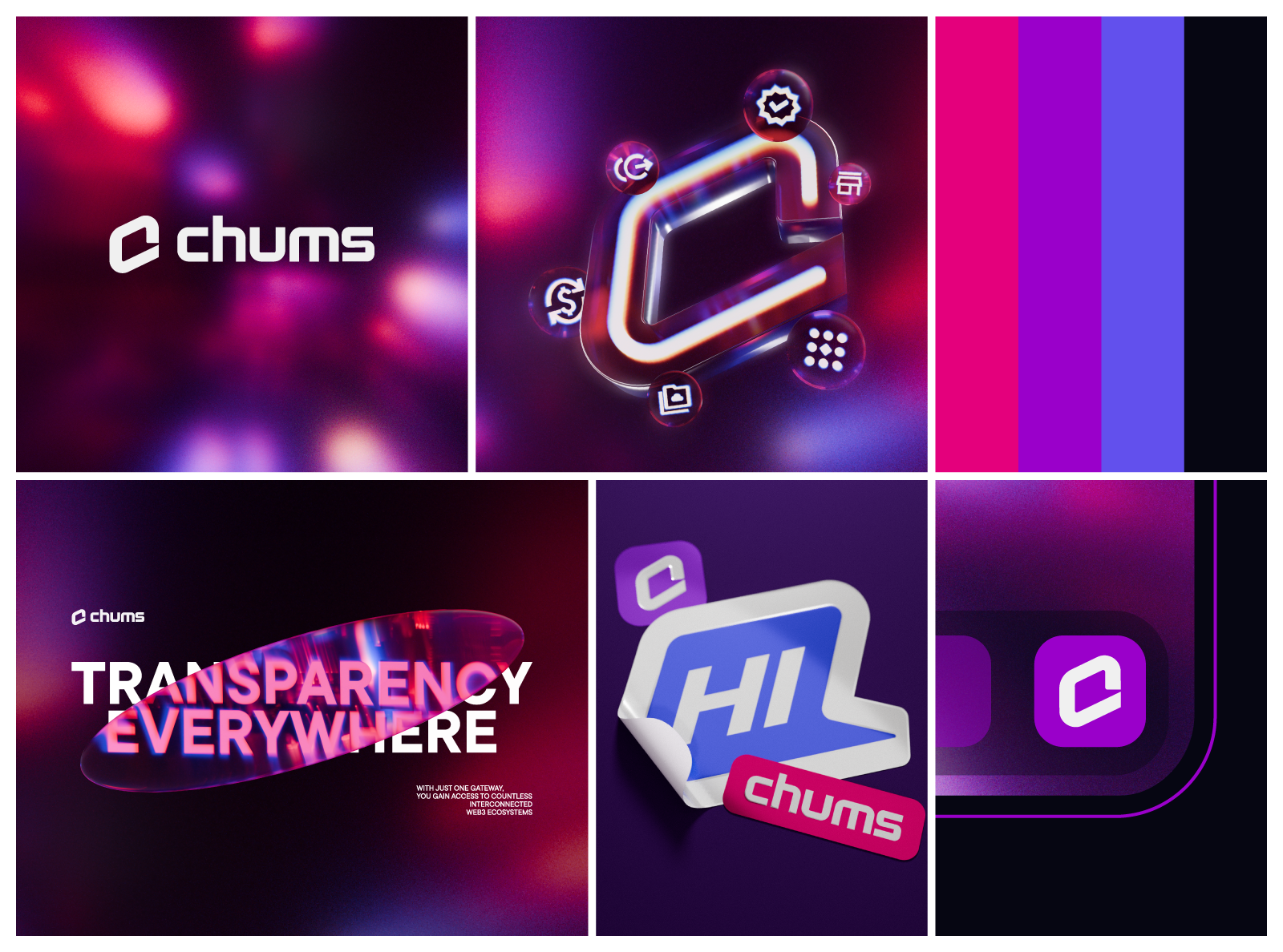 Chums – Web3 Messenger 3d app branding graphic design identity logo logotype