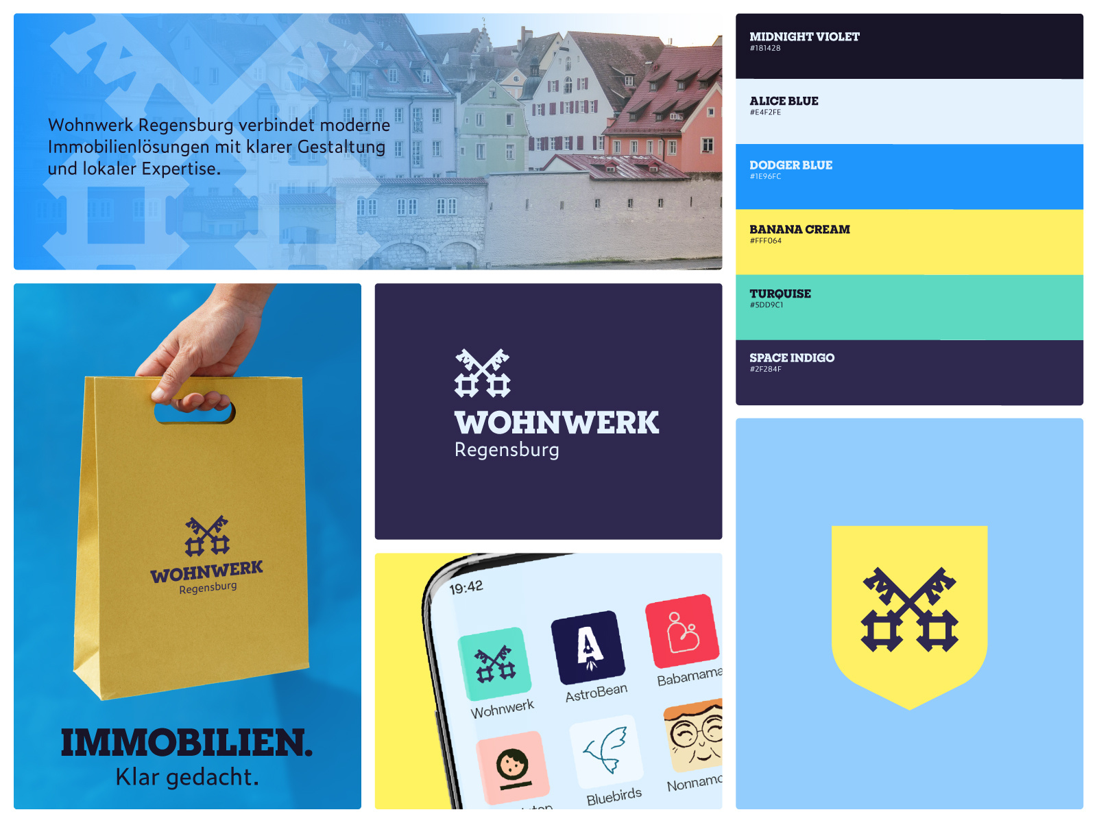 Real estate logo & branding brand branding coat of arms house housing immobilien immobilienlösung living logo real estate regensburg rental visual identity wohnen zuhause