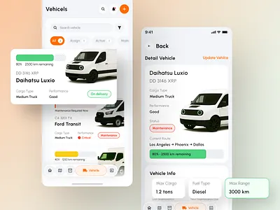 Trackvo - SAAS Warehouse Management UI Kit app clean dashboard design driver inventory ios location management map mobile saas shipping system track tracking ui ux vehicle warehouse