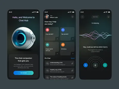 AI Chatbot Mobile App app app design app interface best ui chat chat bot chatbot chatbot ui design ios mobile mobile app mobile ui mobile ui design mobile ux mordern app ui navbar ui ui design ux