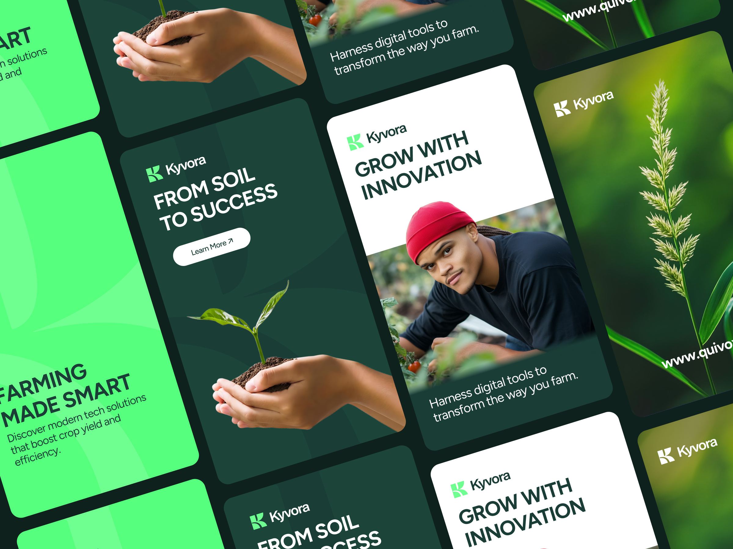 Designing the Future of Farming with Kyvora Poster Design argi argritech brand design brand identity branding design farming farming branding graphic design illustration logo plant poster social social design story poster design techwripro web