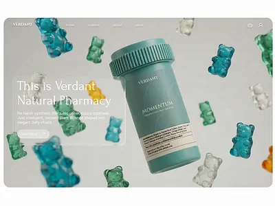 AI Generated Hero and Packaging for Supplements Brand ai generation ai video animation branding graphic design healthcare hero motion graphics motion hero packaging pharmacy supplements ui wellness