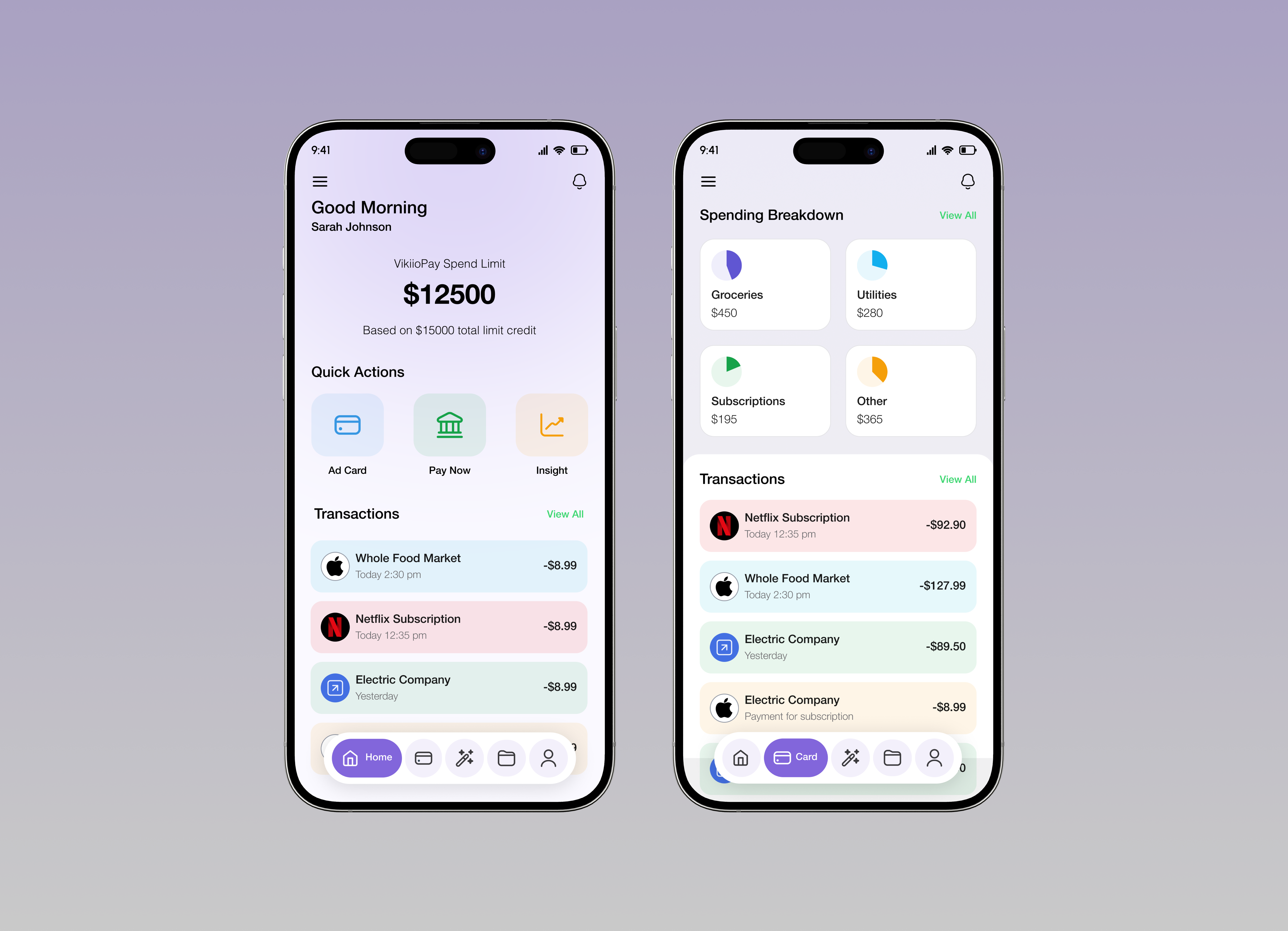 Personal Finance App app bank cards chart clean design finance mobile app ui ux