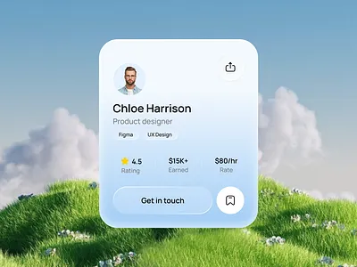 Minimal Profile Card UI design dribbble freelancer profile mobile ui profile card rating ui ui ui design web design