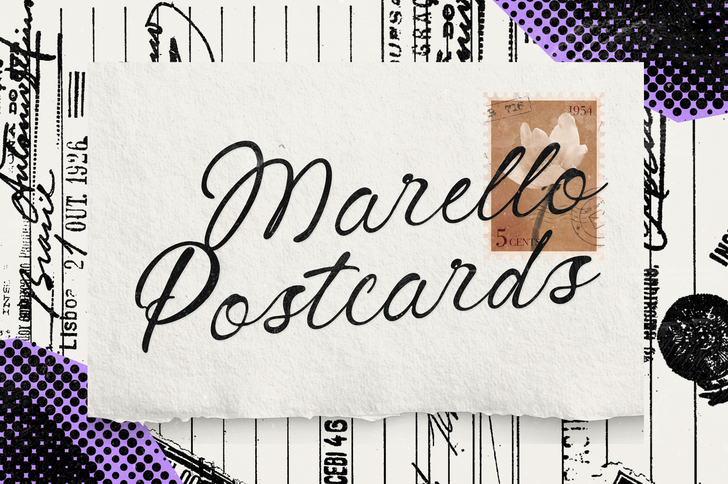 Marello Postcards — A Warm Handwritten Display Typeface aesthetic font branding font casual handwritten creative font display font greeting card font handwritten display handwritten font lifestyle font logo font modern script personal font postcard font script font social media font